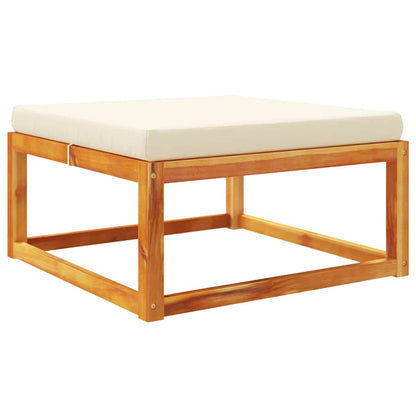Haveskammel Med Hynde 65x65x29 Cm Massivt Akacietræ - Billede 2