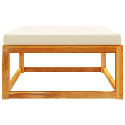 Haveskammel Med Hynde 65x65x29 Cm Massivt Akacietræ - Billede 4