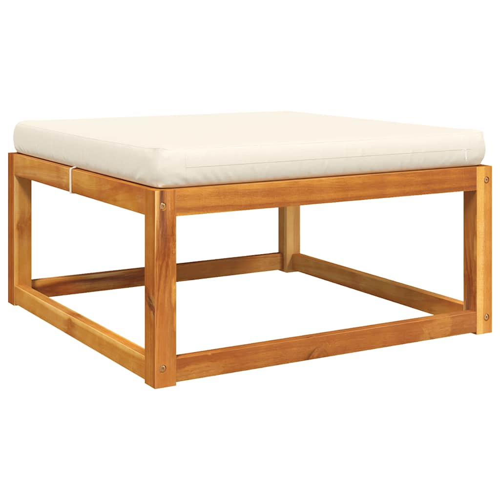 Haveskammel Med Hynde 65x65x29 Cm Massivt Akacietræ - Billede 6