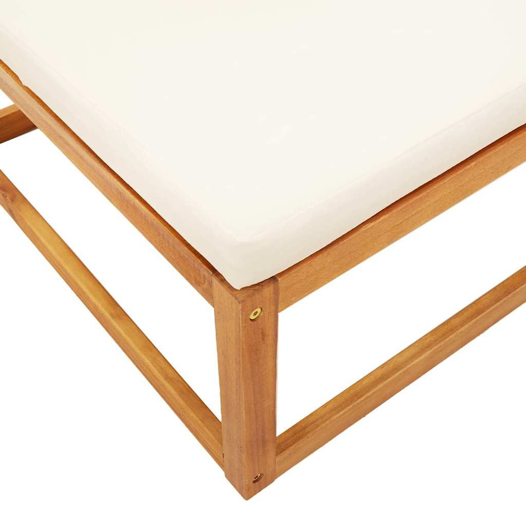 Haveskammel Med Hynde 65x65x29 Cm Massivt Akacietræ - Billede 7