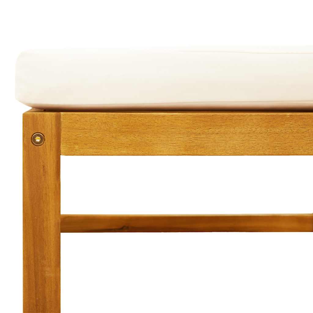 Haveskammel Med Hynde 65x65x29 Cm Massivt Akacietræ - Billede 8