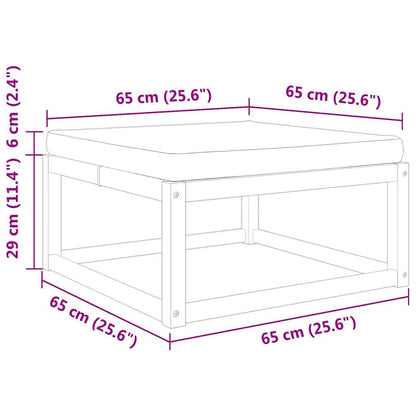 Haveskammel Med Hynde 65x65x29 Cm Massivt Akacietræ - Billede 9