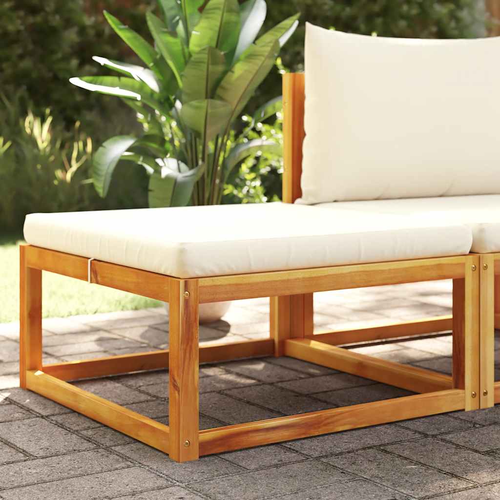 Haveskammel Med Hynde 65x65x29 Cm Massivt Akacietræ - Hovedbillede