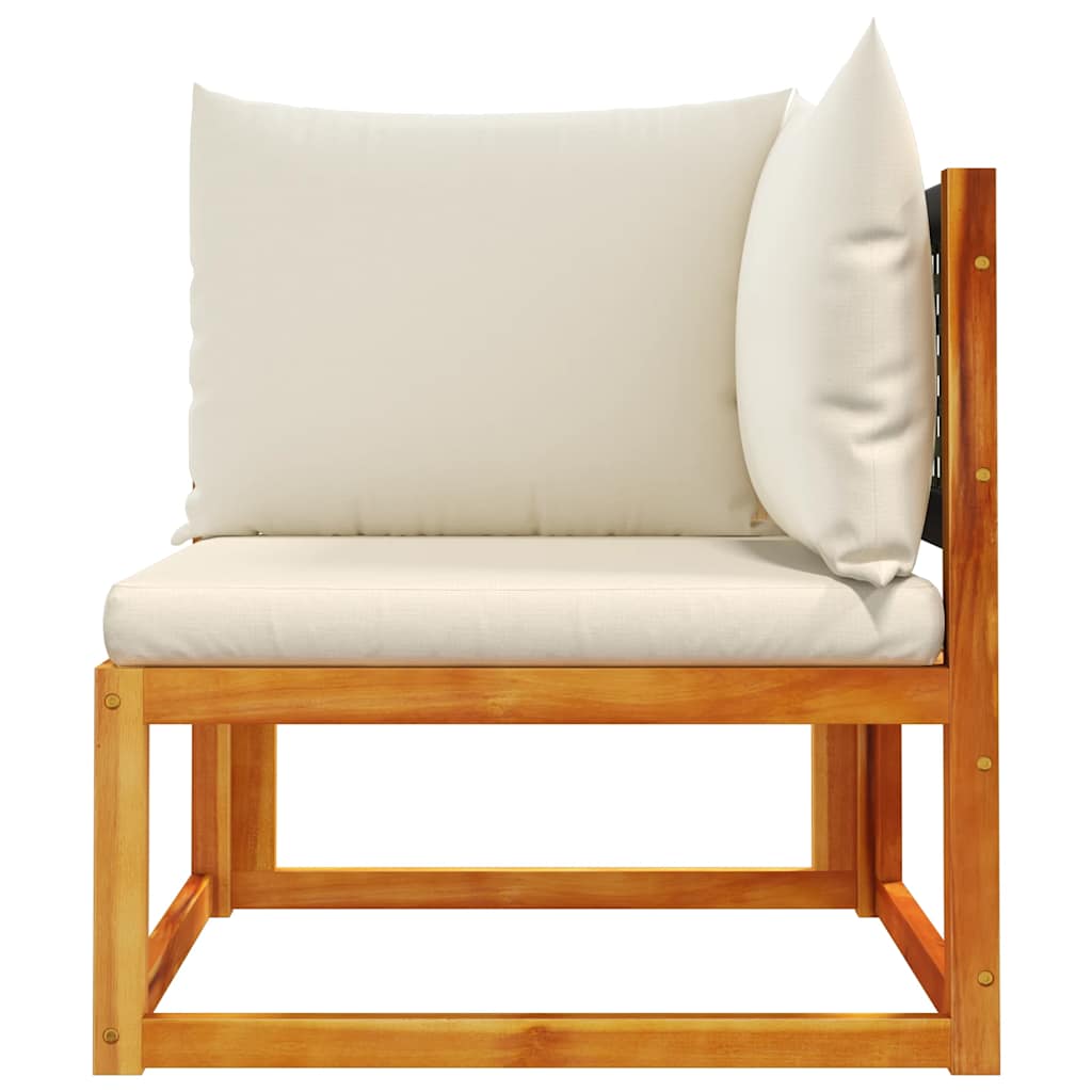 Havesofa Hjørnemodul Med Hynder Akacietræ Og Rattan