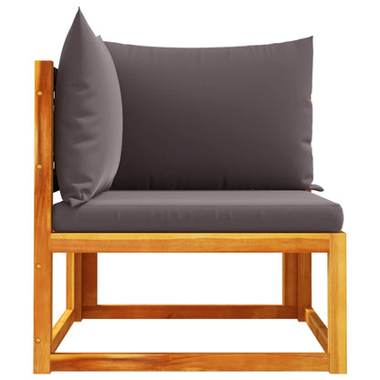 Havesofa Hjørnemodul Med Hynder Akacietræ Og Rattan