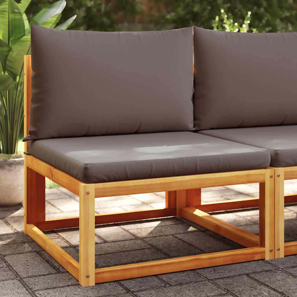 Havesofa Uden Armlæn Med Hynder Træ Og Rattan - Variant 4008173