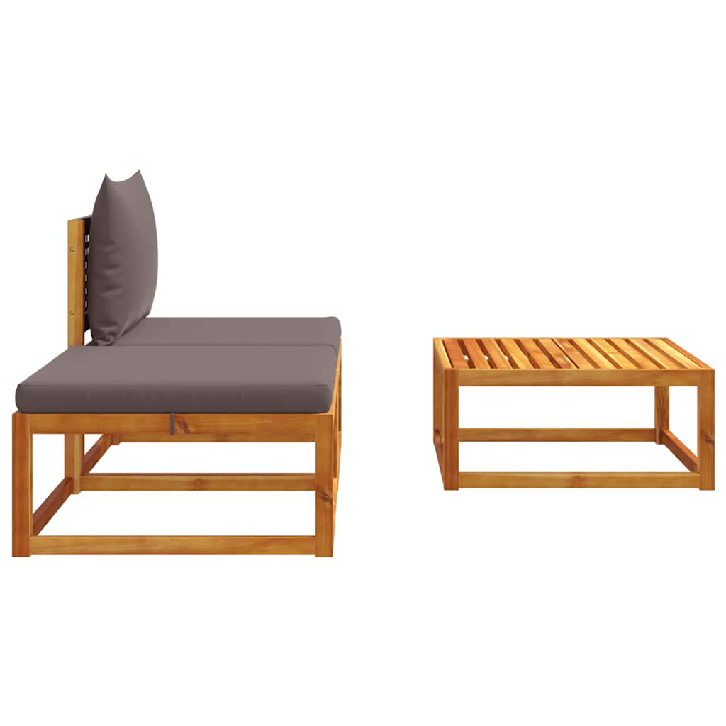 Havesofasæt Med Hynder I Akacietræ Og Rattan