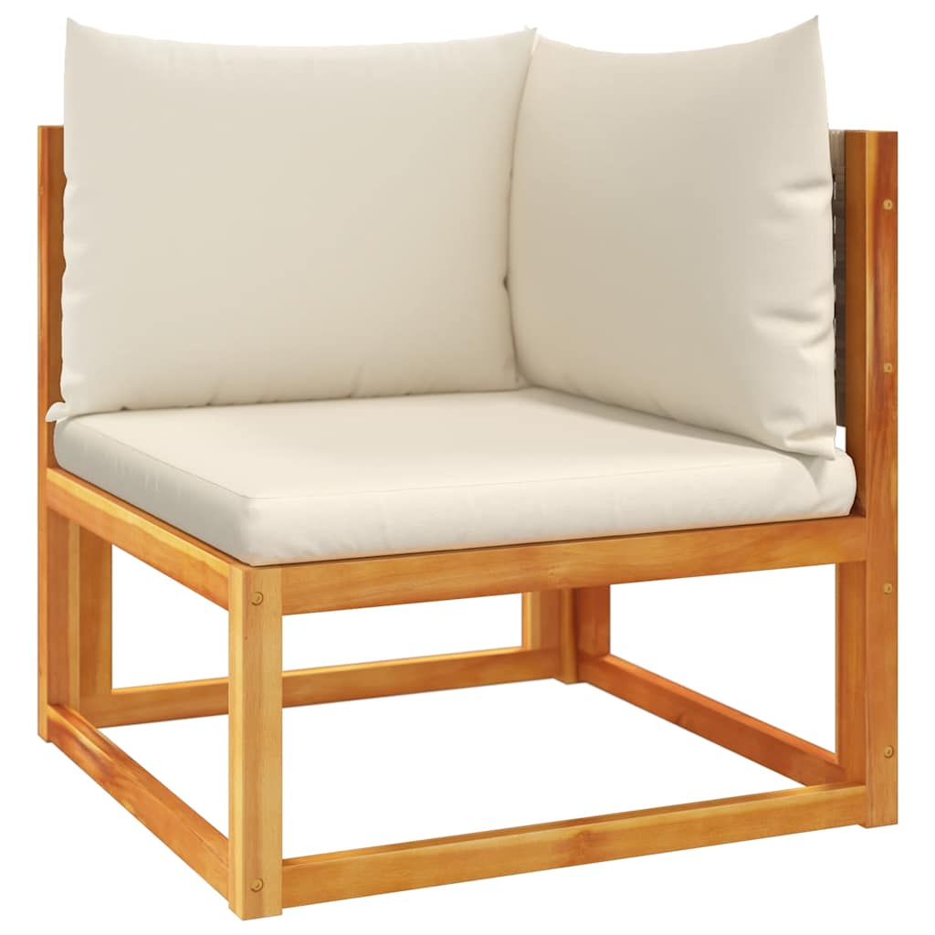 Havesofahjørne Med Hynder Træ Og Rattan - Billede 2