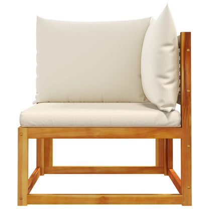Havesofa Hjørnemodul Med Hynder Akacietræ Og Rattan