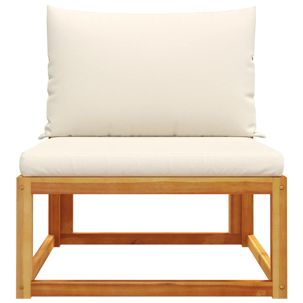 Havesofa Uden Armlæn Med Hynder Træ Og Rattan - Billede 4