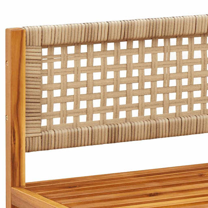 Havesofa Uden Armlæn Med Hynder Træ Og Rattan - Billede 7