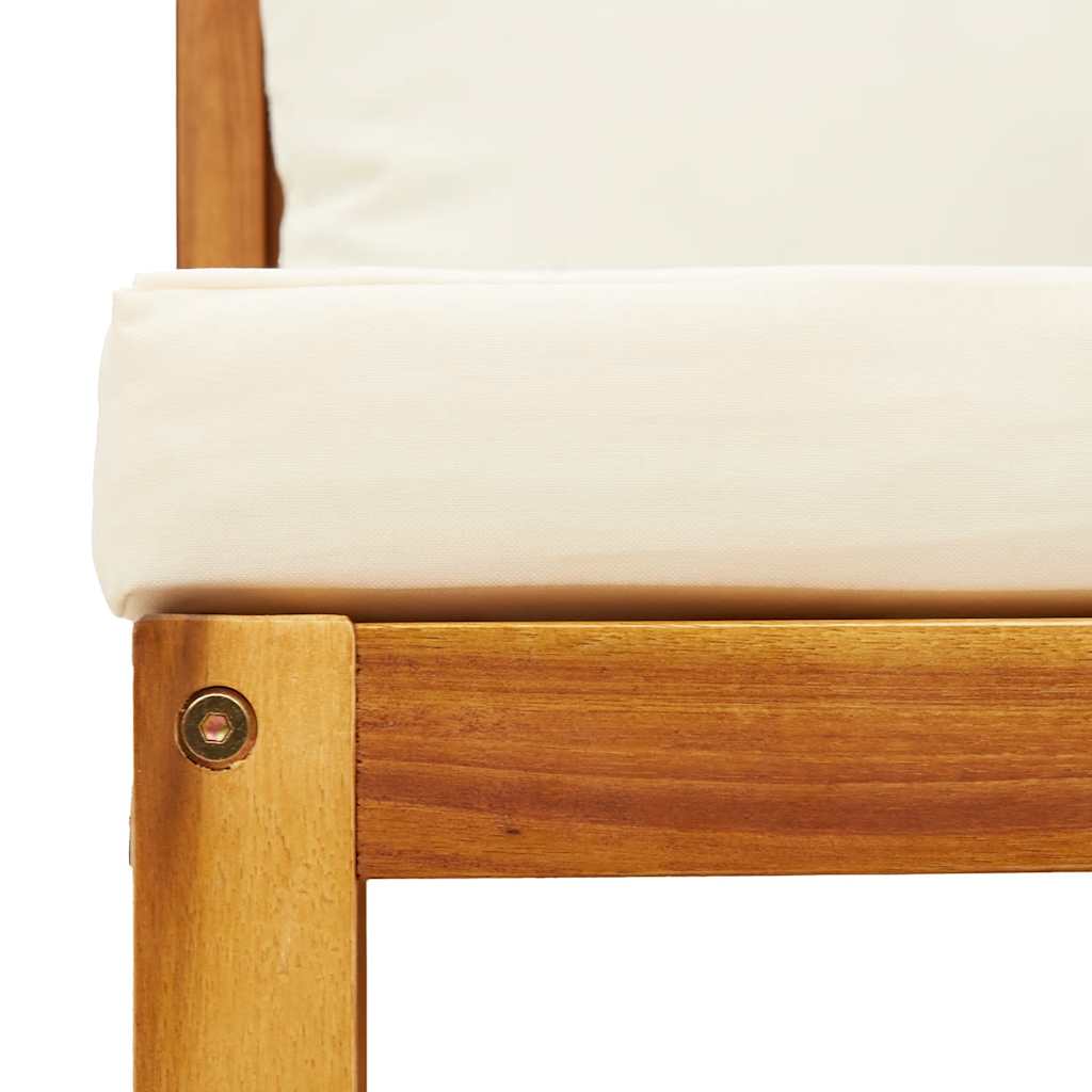 Havesofa Uden Armlæn Med Hynder Træ Og Rattan - Billede 8