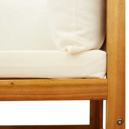 Havesofa Uden Armlæn Med Hynder Træ Og Rattan - Billede 9