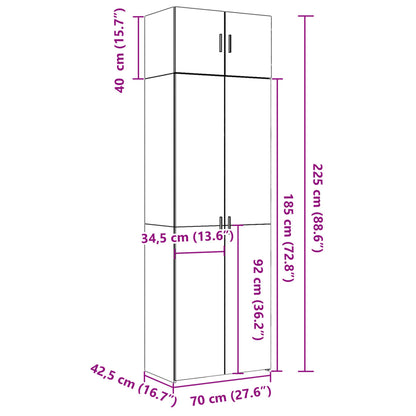 Opbevaringsskab 70X42,5X225 Cm Konstrueret Træ
