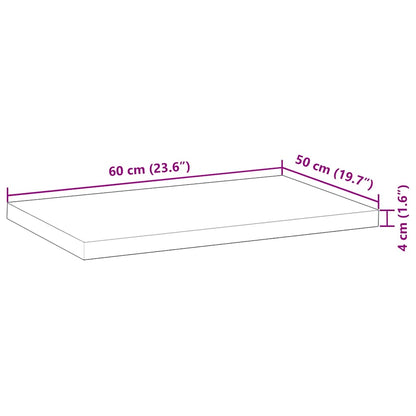 Bordplade 60x50x4 Cm Rektangulær Massivt Akacietræ - Billede 10