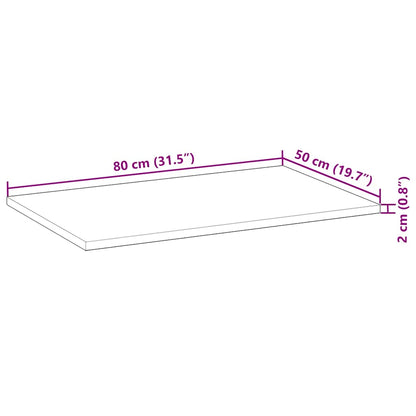 Bordplade 80x50x2 Cm Rektangulær Massivt Akacietræ - Billede 10