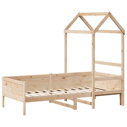 Daybed Med Tag 80x200 Cm Massivt Fyrretræ - Billede 3