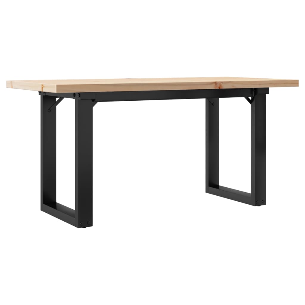 Sofabord 100x50x45,5 Cm O-stel Massivt Fyrretræ Og Stål - Billede 2