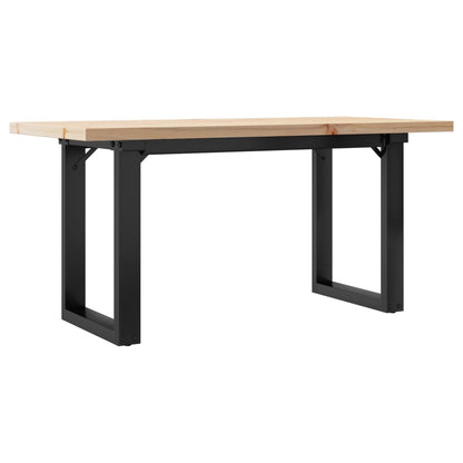Sofabord 100x50x45,5 Cm O-stel Massivt Fyrretræ Og Stål - Billede 2