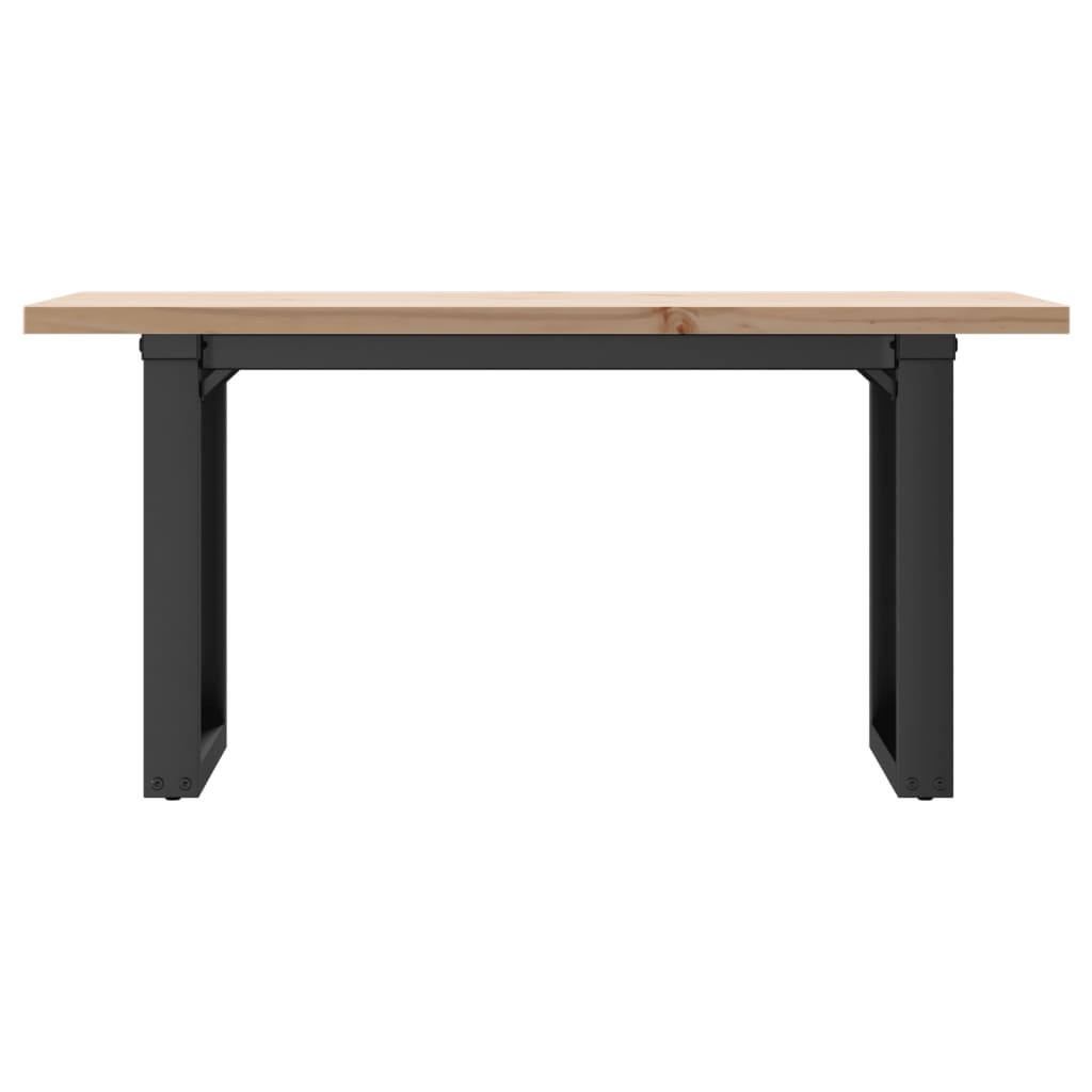 Sofabord 100x50x45,5 Cm O-stel Massivt Fyrretræ Og Stål - Billede 4