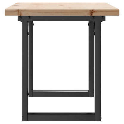 Sofabord 100x50x45,5 Cm O-stel Massivt Fyrretræ Og Stål - Billede 5