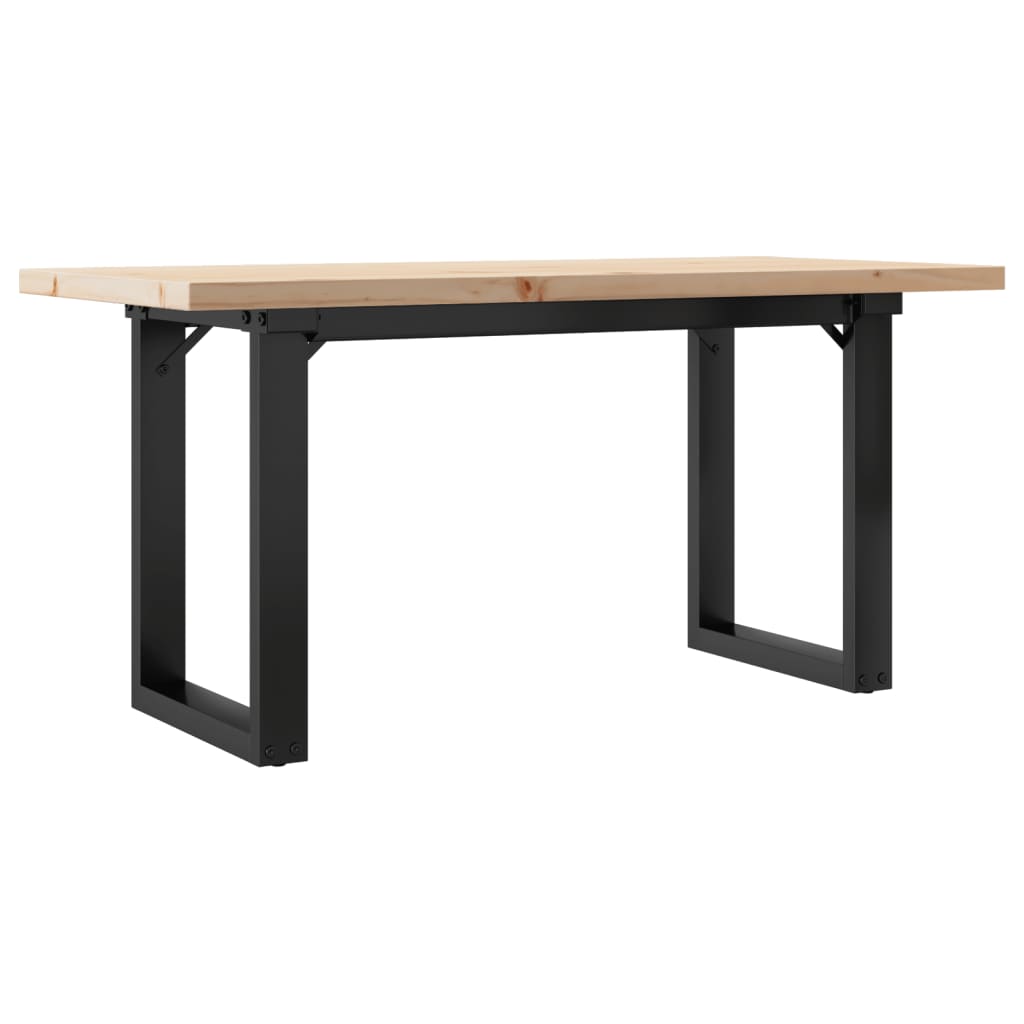Sofabord 100x50x45,5 Cm O-stel Massivt Fyrretræ Og Stål - Billede 6