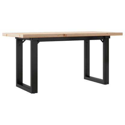 Sofabord 100x50x45,5 Cm O-stel Massivt Fyrretræ Og Stål - Billede 6