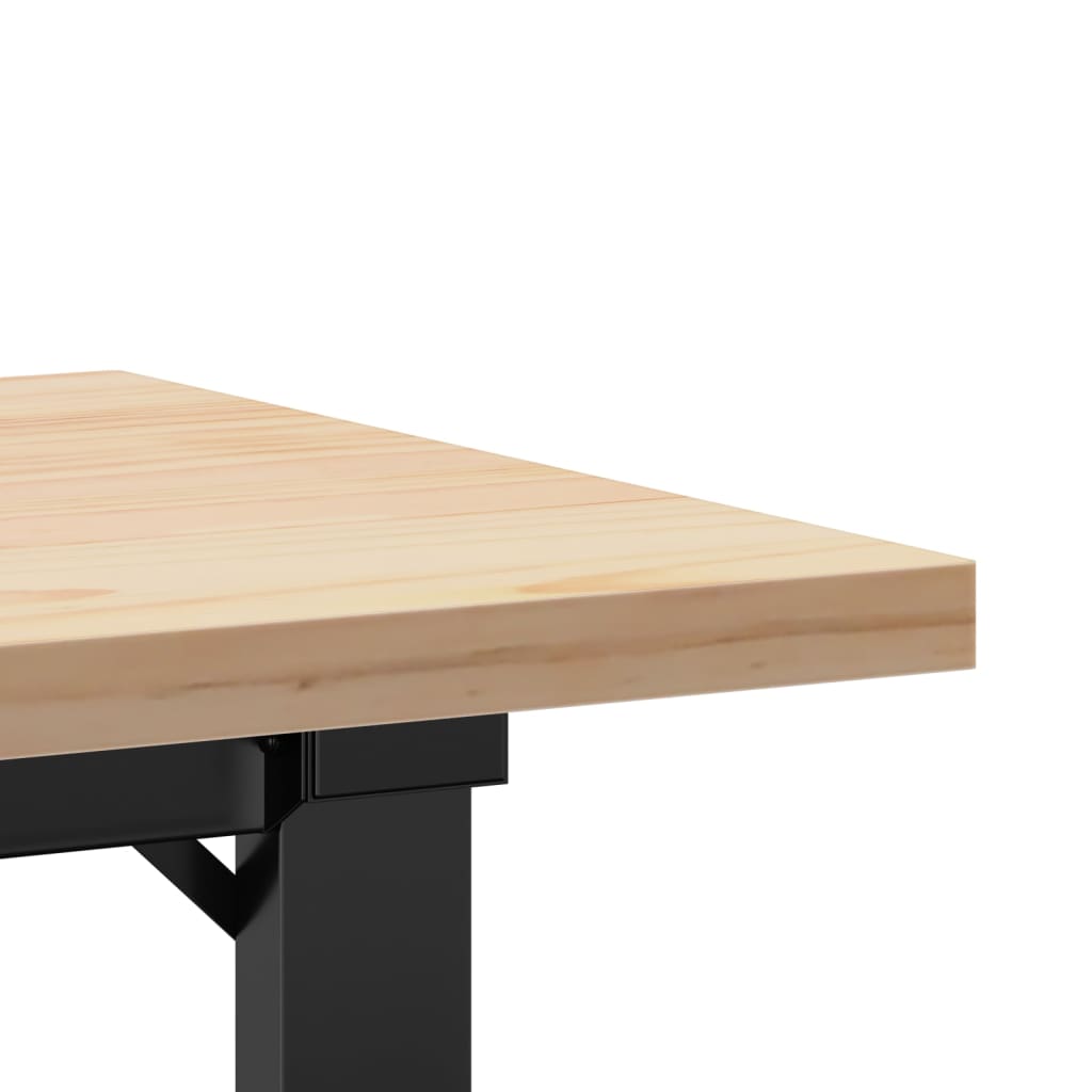 Sofabord 100x50x45,5 Cm O-stel Massivt Fyrretræ Og Stål - Billede 7