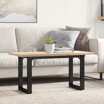 Sofabord 100x50x45,5 Cm O-stel Massivt Fyrretræ Og Stål - Hovedbillede