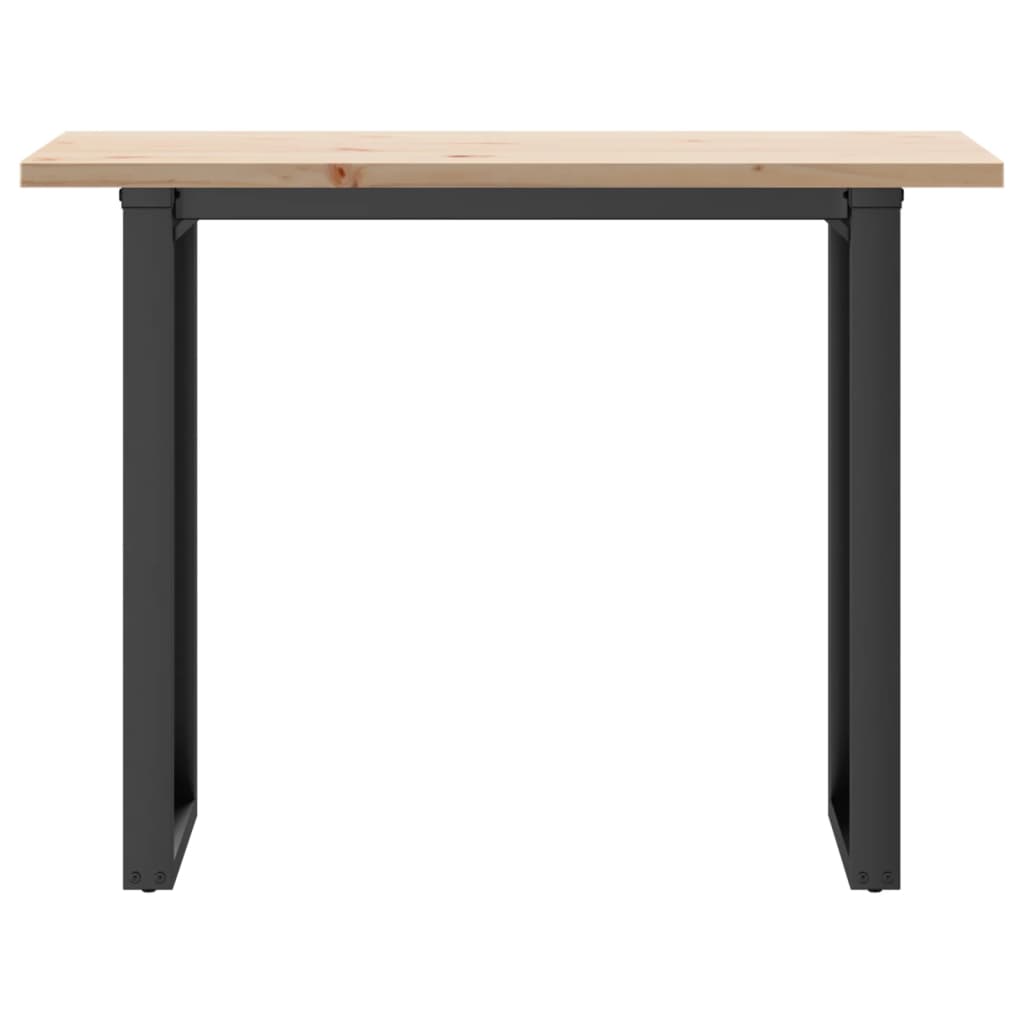 Spisebord 100x50x75,5 Cm O-stel Massivt Fyrretræ Og Stål - Billede 4