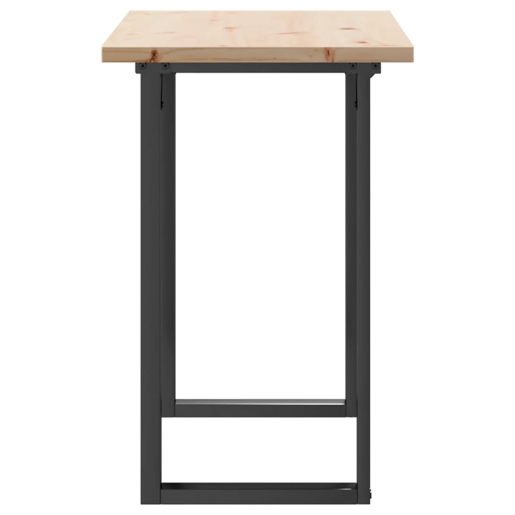 Spisebord 100x50x75,5 Cm O-stel Massivt Fyrretræ Og Stål - Billede 6