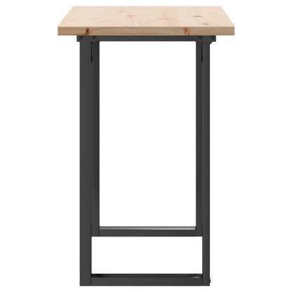 Spisebord 100x50x75,5 Cm O-stel Massivt Fyrretræ Og Stål - Billede 6