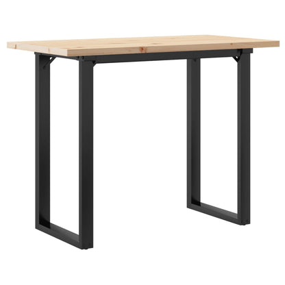 Spisebord 100x50x75,5 Cm O-stel Massivt Fyrretræ Og Stål - Billede 5
