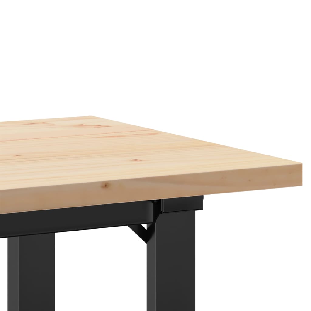 Spisebord 100x50x75,5 Cm O-stel Massivt Fyrretræ Og Stål - Billede 7