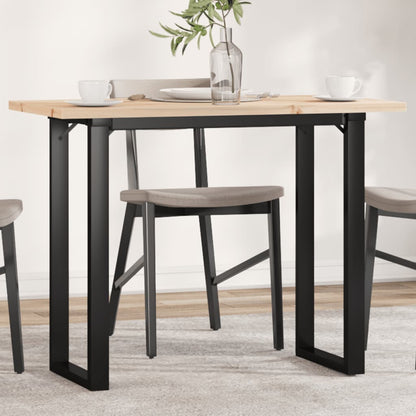 Spisebord 100x50x75,5 Cm O-stel Massivt Fyrretræ Og Stål - Hovedbillede