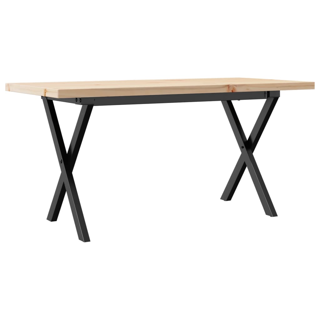 Sofabord 100x50x45,5 Cm X-stel Massivt Fyrretræ Og Stål - Billede 2