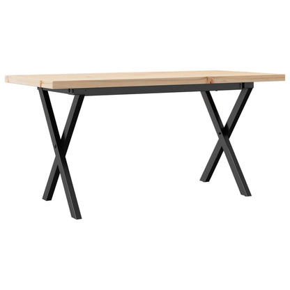 Sofabord 100x50x45,5 Cm X-stel Massivt Fyrretræ Og Stål - Billede 2