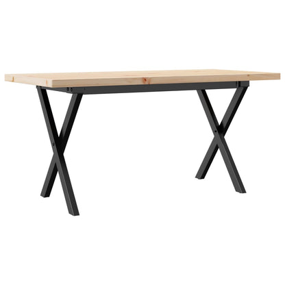 Sofabord 100x50x45,5 Cm X-stel Massivt Fyrretræ Og Stål - Billede 6