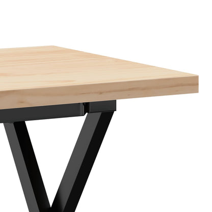 Sofabord 100x50x45,5 Cm X-stel Massivt Fyrretræ Og Stål - Billede 7