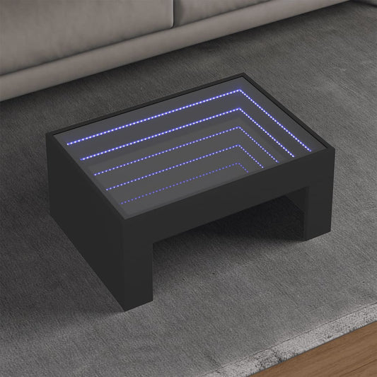 Sofabord Med Infinity Led-Lys 70X50X30 Cm Sort