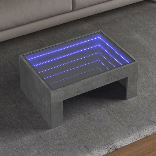 Sofabord Med Infinity Led-Lys 70X50X30 Cm Betongrå