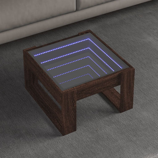 Sofabord Med Infinity Led-Lys 50X53X30 Cm Etræsfarve