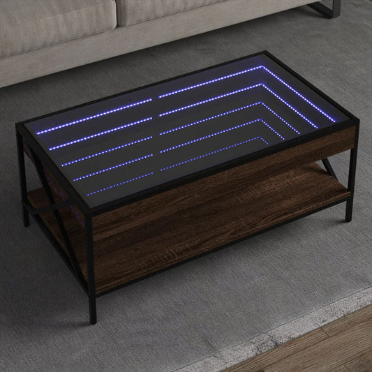 Sofabord Med Infinity Led-Lys Etræsfarve