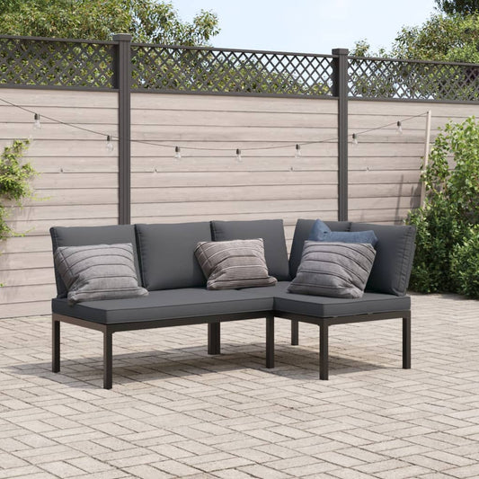Sofasæt Til Haven 2 Dele Med Hynder Aluminium Sort