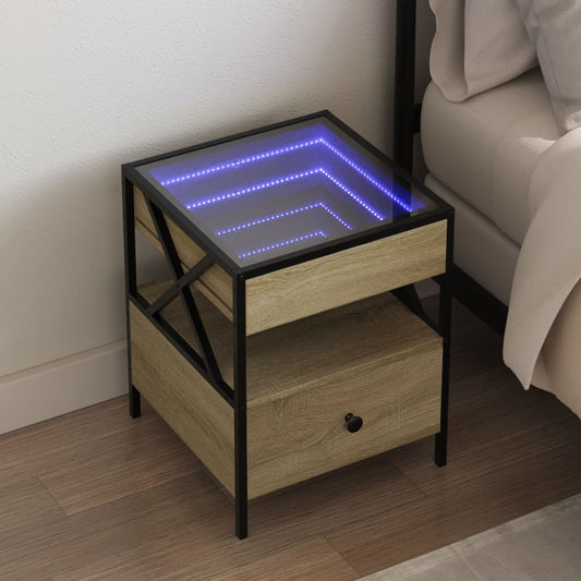 Sengebord Med Infinity Led-Lys 40X40X51 Cm