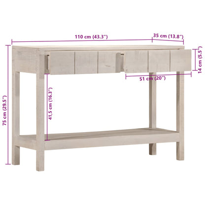 Konsolbord 110X35X75 Cm Massivt Mangotræ