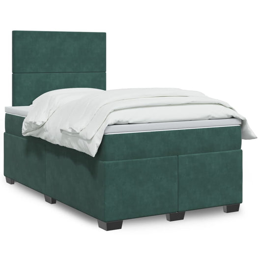 Kontinentalseng Med Madras Velour Mørkegrøn
