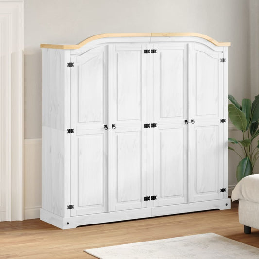 Klædeskab Corona 194X52X186 Cm Massivt Fyrretræ