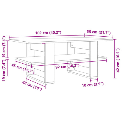 Sofabord 102X55X42 Cm Konstrueret Træ