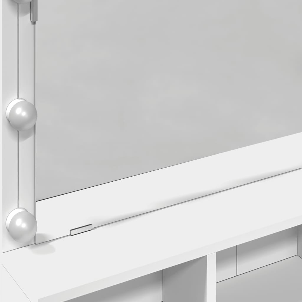 Makeupbord Med Led-Lys 80X41X134,5 Cm